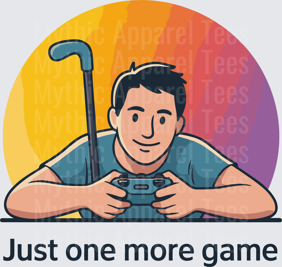 Ice Hockey Player Gaming Controller Cane Just One More Game