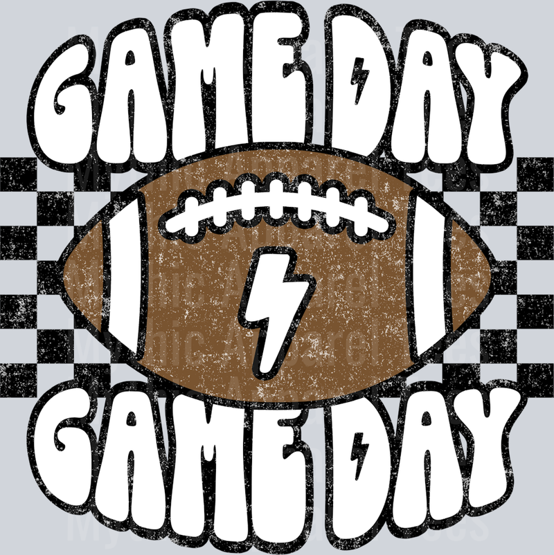 Game Day Checkered Football School Spirit & Sports