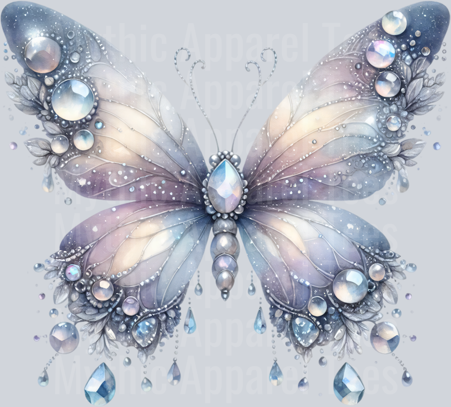 Grey Water Drops tan Watercolor butterfly DTF Butterfly Transfers