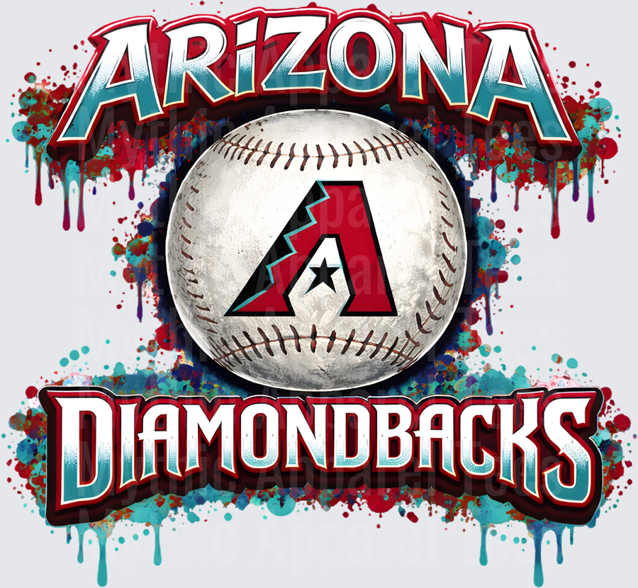 MLB Transfers Arizona Diamondbacks Baseball with Paint Splash Background