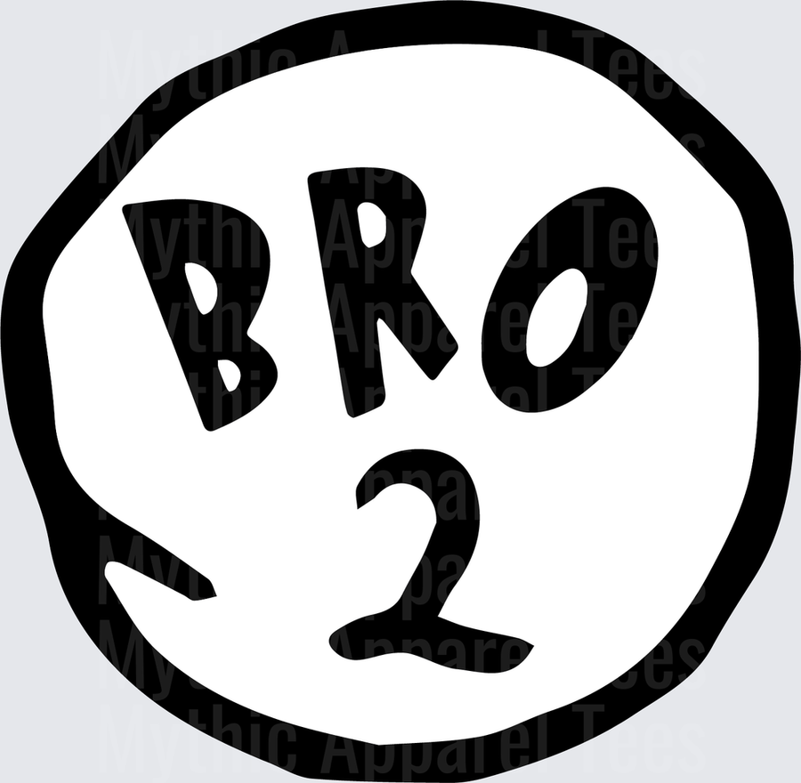 DR Seuss Thing Bro 2 Circle Badge Black and White Design