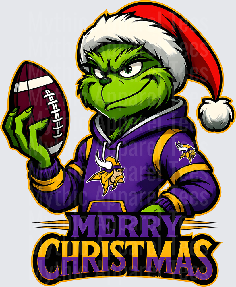 Grinch Santa Hat Minnesota Vikings Hoodie Football Merry Christmas