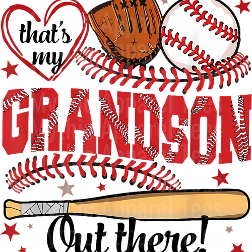 Grandma Grandpa Grandparents Baseball DTF Transfer