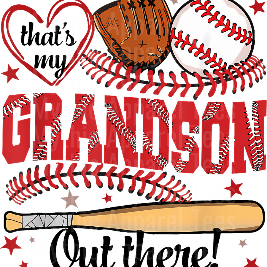 Grandma Grandpa Grandparents Baseball DTF Transfer