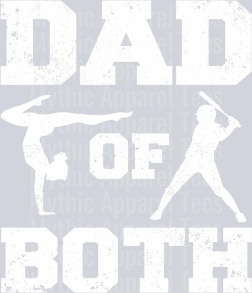 Dad of both white letters DTF Dad Transfers
