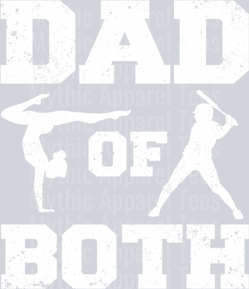 Dad of both white letters DTF Dad Transfers