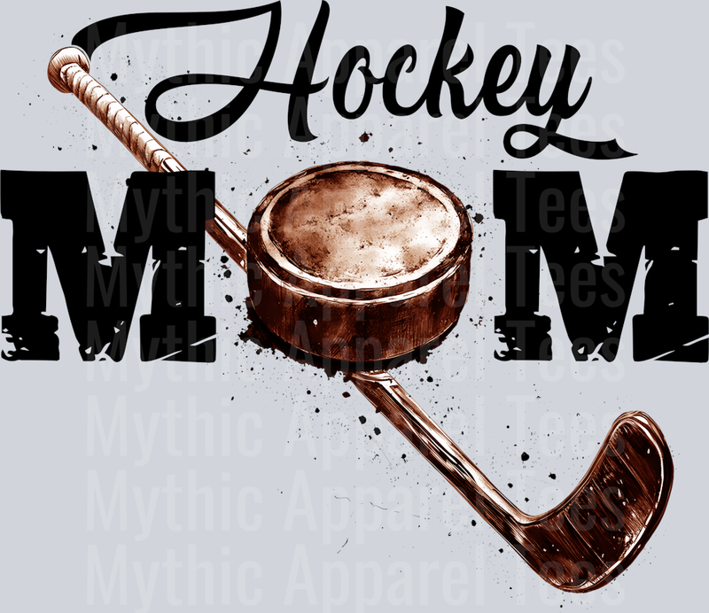 Hockey Mom Puck with Hockey Stick DTF Hockey Transfers