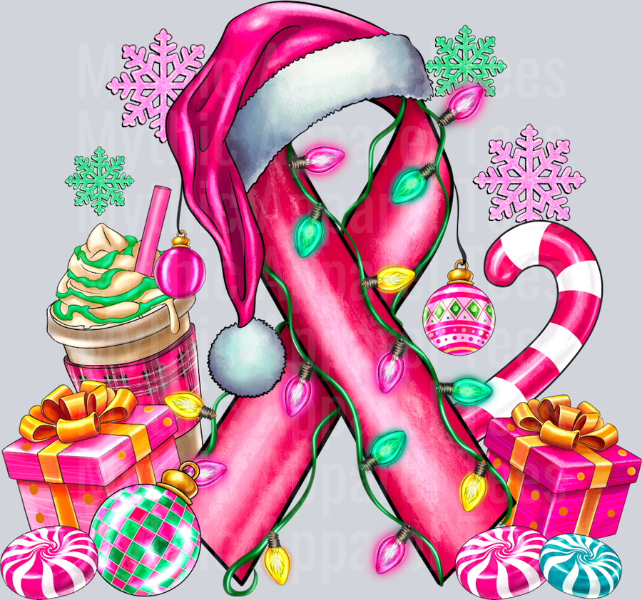Breast Cancer Awareness Ribbon Christmas