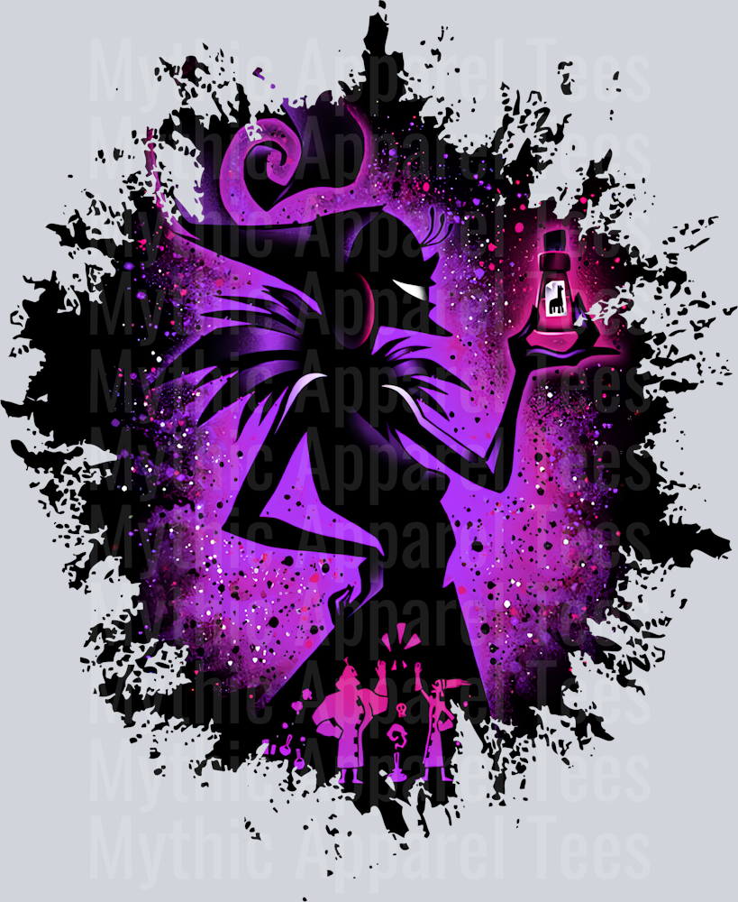 Yzma Disney Villain Dark Silhouette Color Splash Crystal Ball Vision