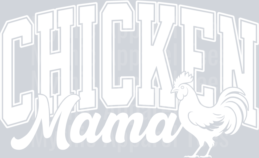 Chicken Mama White Varsity Letters