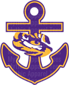 Purple and Gold Tiger Face Anchor LSU Colors Spirit Design