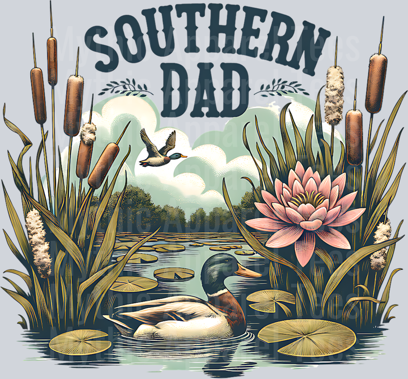 Southern Dad Flower Duck DTF Southern Transfers