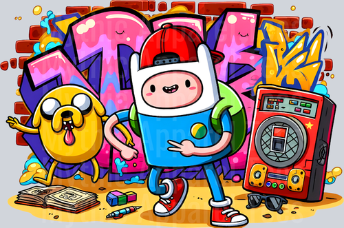 Adventure Time Graffiti DTF Pop Culture Transfers
