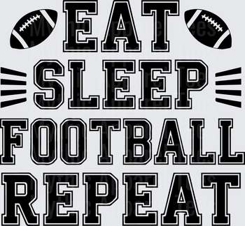 American Football Eat Sleep Football Repeat Bold Varsity Text