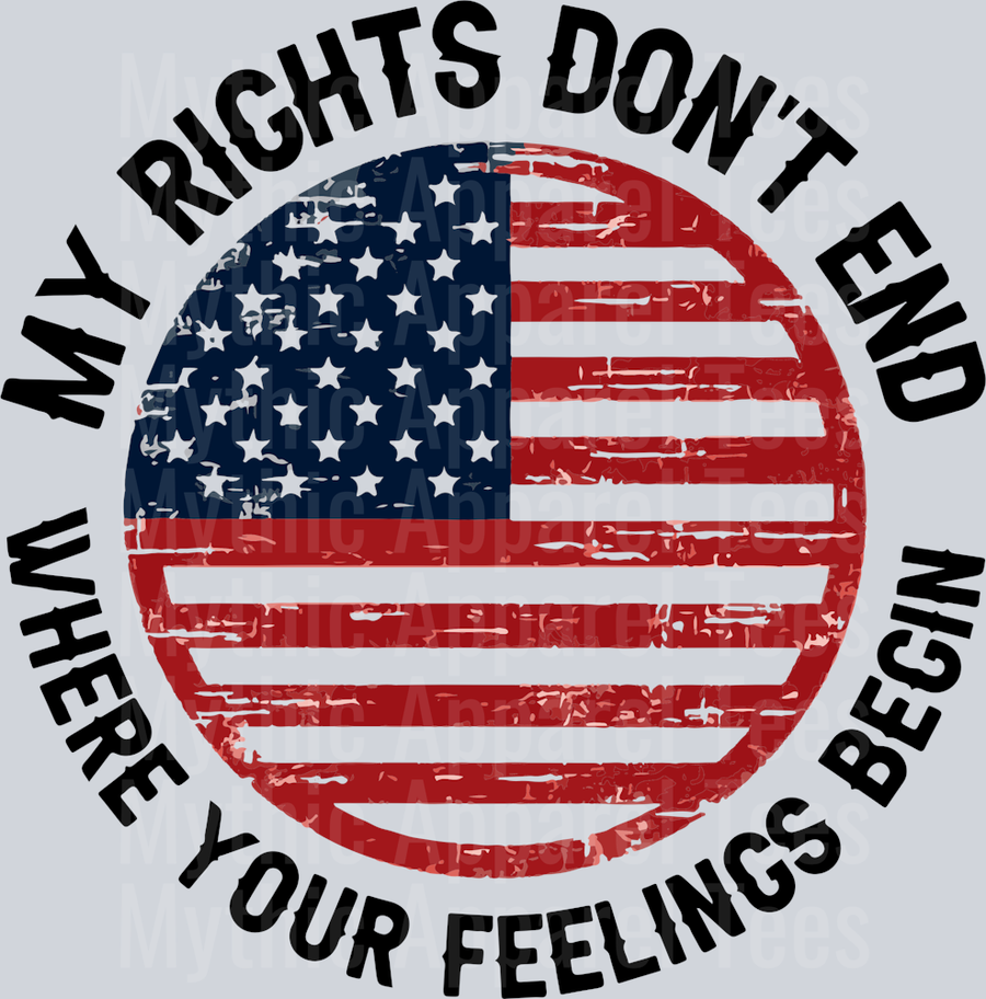 My Rights Don't end where your feelings begin Political DTF Patriotic Transfers