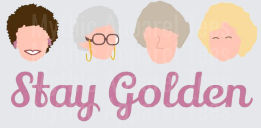 Golden Girls Stay Golden Minimalist Character Faces Dorothy Sophia Rose Blanche Illustrated Design