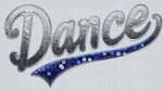 Dance Swoosh Sequins Transfers, Dance Transfers, Inspirational, Glitter, Blue Swoosh Design, DTF Transfer