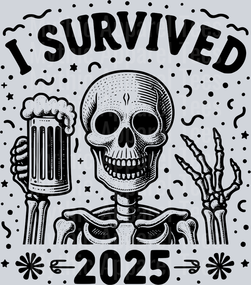 I SURVIVED 2025 BLACK DESIGN