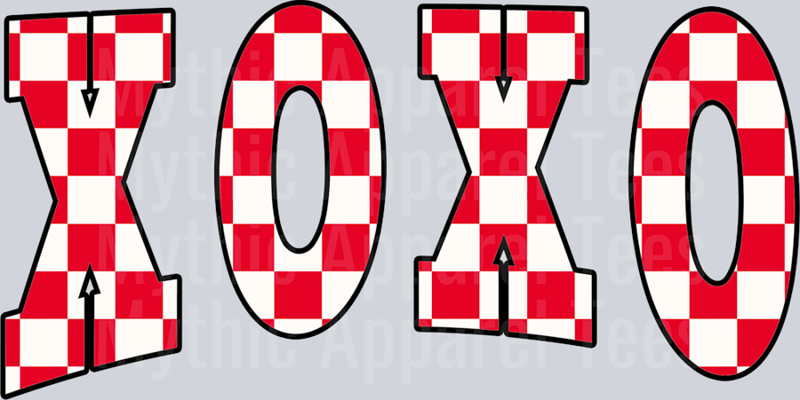 XOXO Wavy Retro Funny Designs Valentines Day