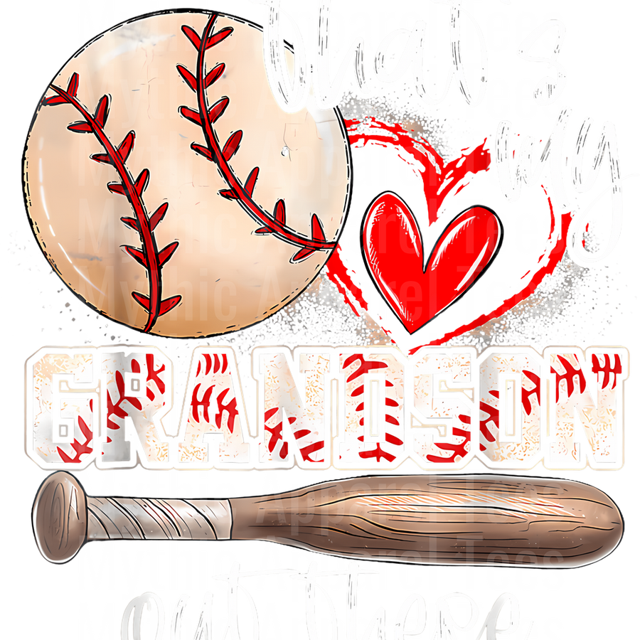 Grandma Grandpa Grandparents Baseball DTF Transfer