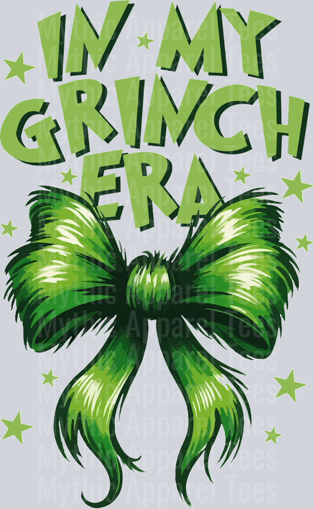 In my grinch era grinch bow green DTF Christmas Highland Cows Transfers