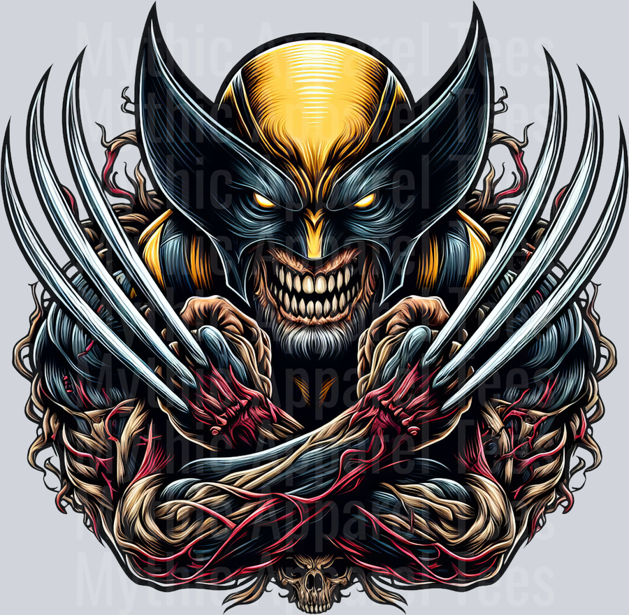 Wolverine Tattoos Skull Pt 2 DTF Superhero Transfers