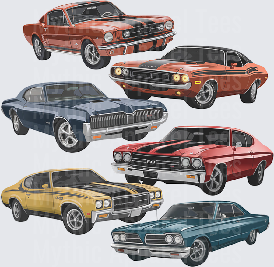 Vintage Muscle Car Artwork for Car Show Enthusiasts T-Shirt