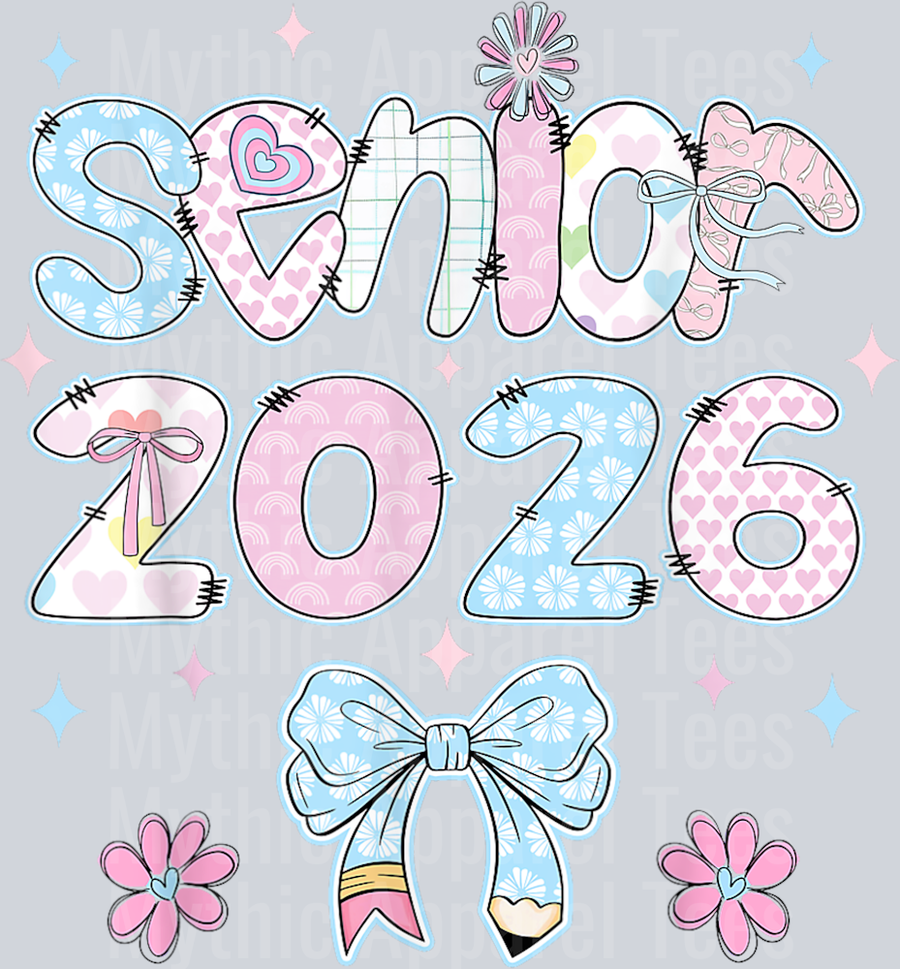 Senior 2026 Pastel Preppy Style Cute Senior 2026 Shirt Girls T-Shirt