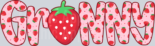 Granny Strawberry Pink DTF Granny Transfers