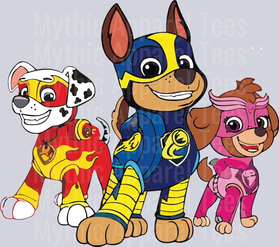 3 Friends DTF Paw Patrol Transfers