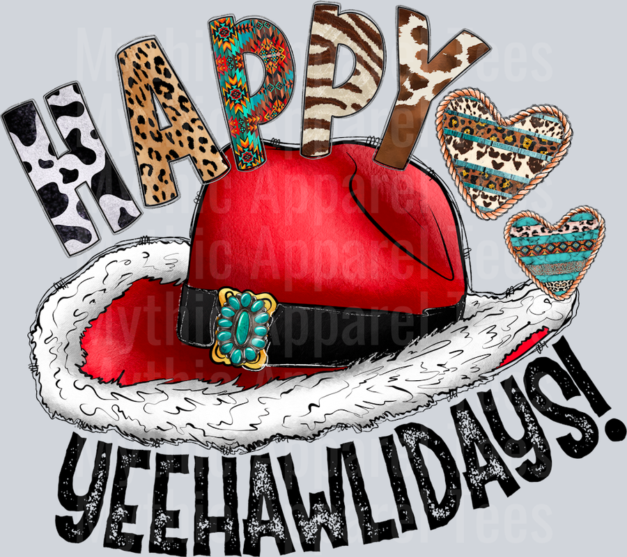 Happy Yeehawlidays Christmas Thanksgiving Western