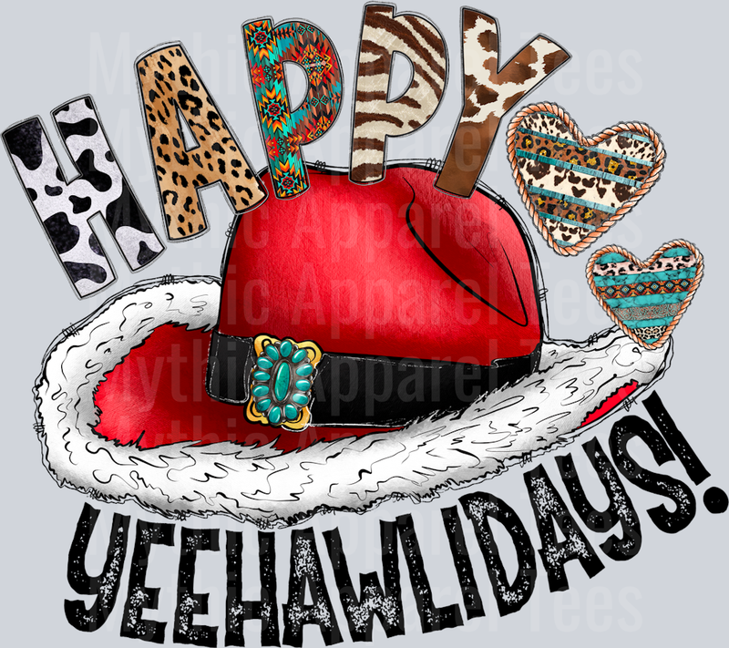 Happy Yeehawlidays Christmas Thanksgiving Western