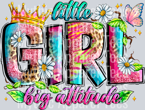 Little Girl Big Attitude Colorful Design