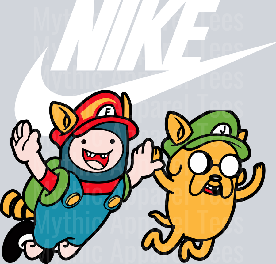 ADVENTURE TIME MARIO JUST DO IT DTF Nike Transfers