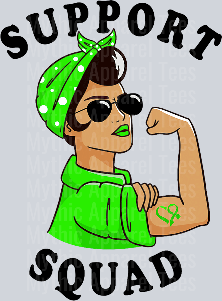 Support Squad Green Ribbon Strong DTF Mental Health Awareness Transfers