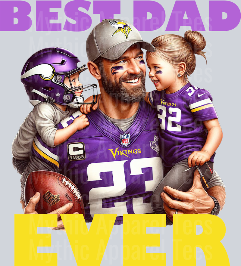Minnesota Vikings Best DAD EVER Fathers Day DTF NFL Transfers