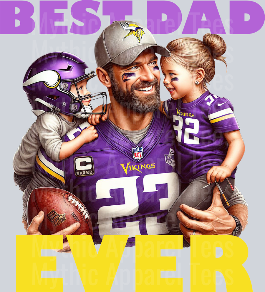 Minnesota Vikings Best DAD EVER Fathers Day DTF NFL Transfers