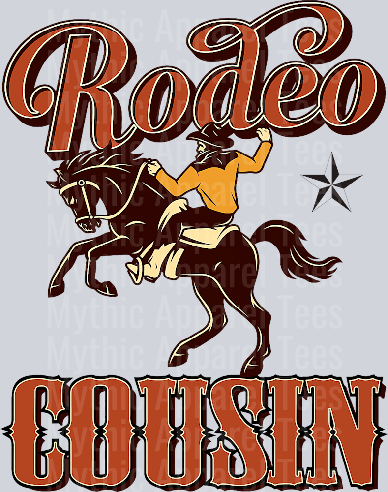 Rodeo Cousin Cowboy with Stars DTF Western Transfers