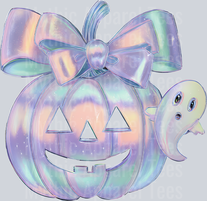 TD Iridescent Ghost Pumpkin PNG, Coquette Halloween Design, Iridescent Ghost Pumpkin Design, Halloween PNG, Girly Halloween Png, Cute Ghost Pngg 2
