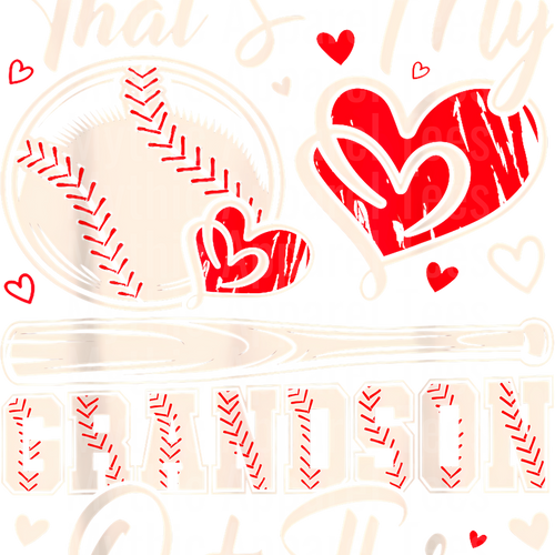 Grandma Grandpa Grandparents Baseball DTF Transfer