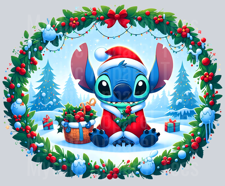 Stitch Christmas Transfer 1 DTF Stitch Christmas Transfers