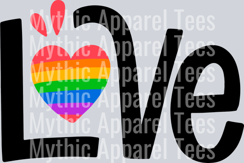 Love with rainbow heart LGBTQ+ Transfer
