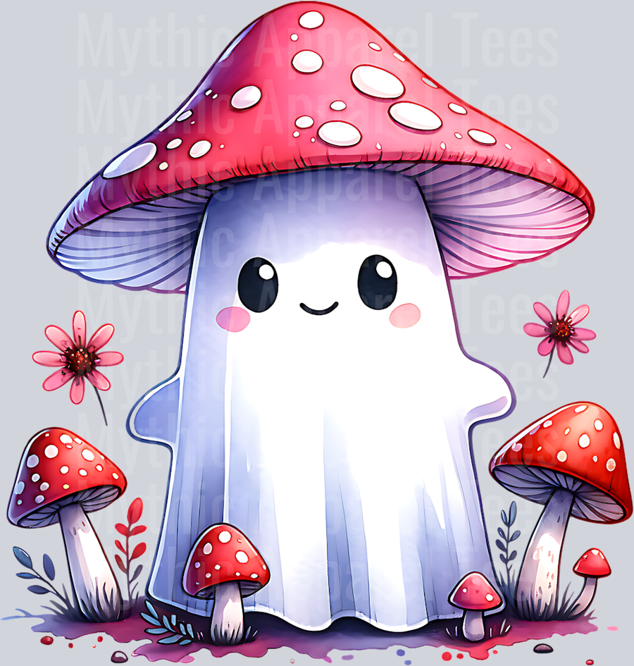 MUSHROOM GHOST RED WATERCOLOR PNG