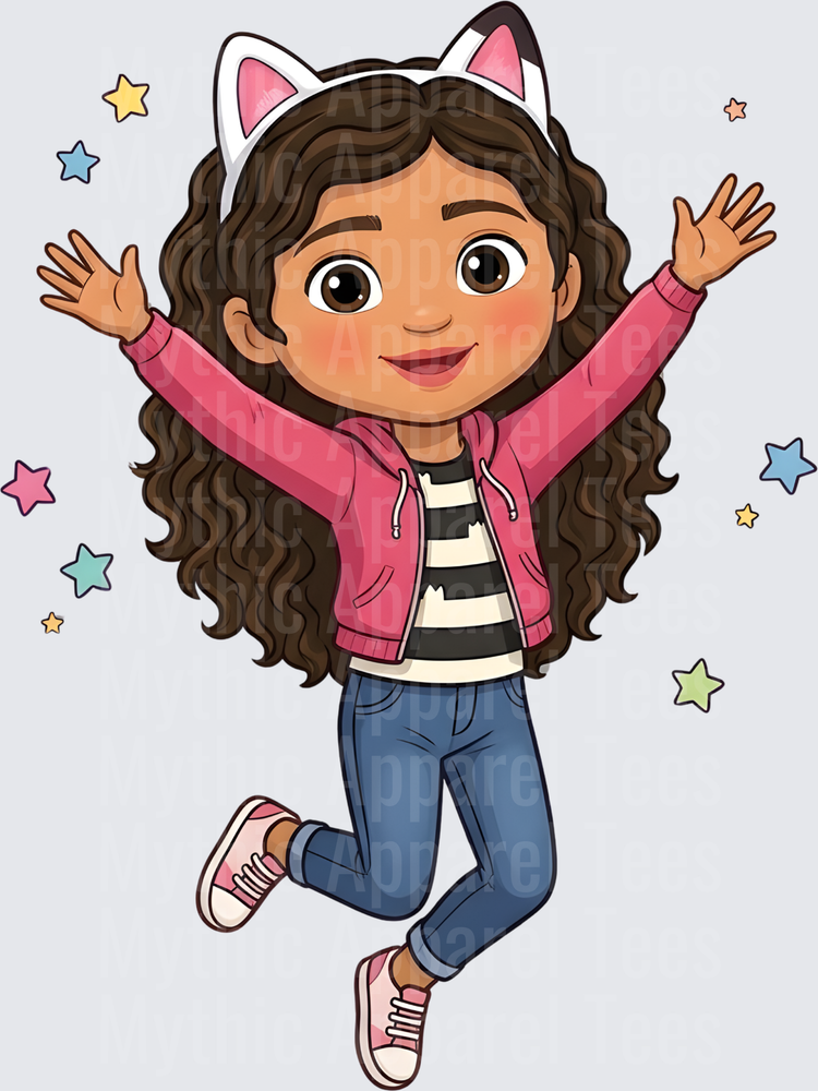 Gabby's Doll House Gabby Jumping with Cat Ears and Colorful Stars