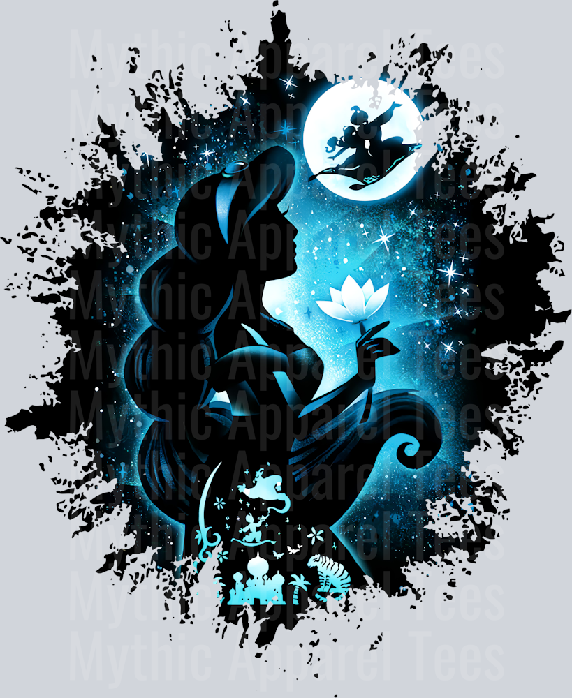 Jasmine Disney Princess Dark Silhouette Color Splash Crystal Ball Vision