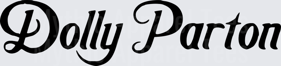 Dolly Parton Cursive Script Country Music Legend Name Design