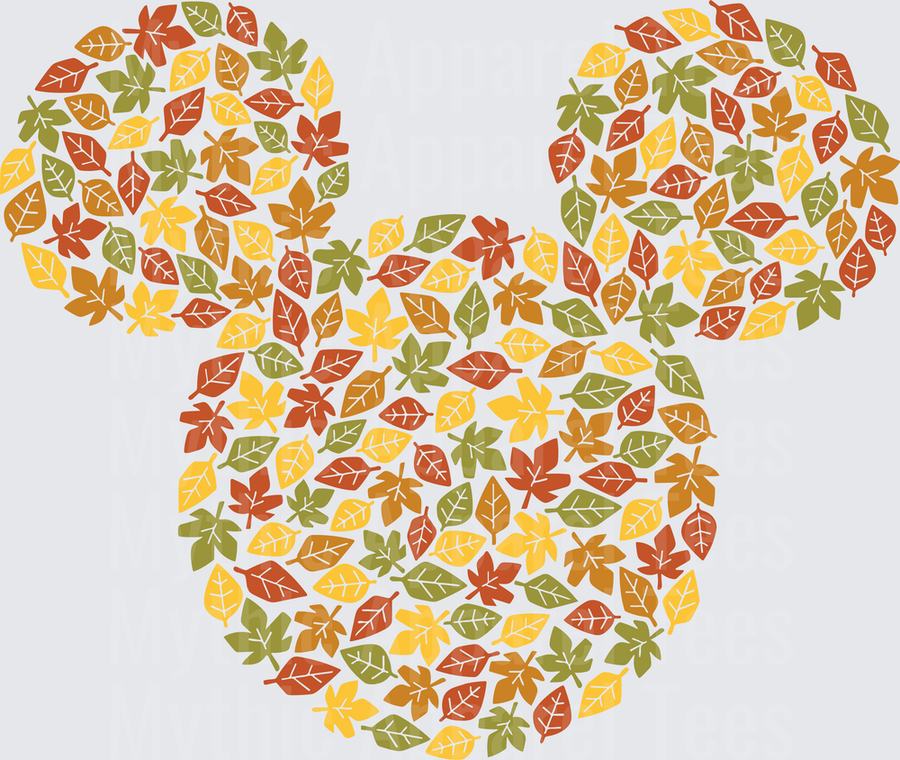 Disney Fall and Thanksgiving Mickey Mouse Head Autumn Leaves