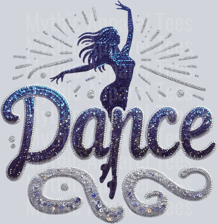 004 Dance Sequins Navy Blue DTF Dance Female Transfers