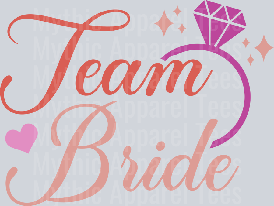 Team bride Rink with heart DTF I Do Crew Transfers