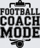 American Football Coach Mode Bold Varsity Lettering with Clipboard and Whistle